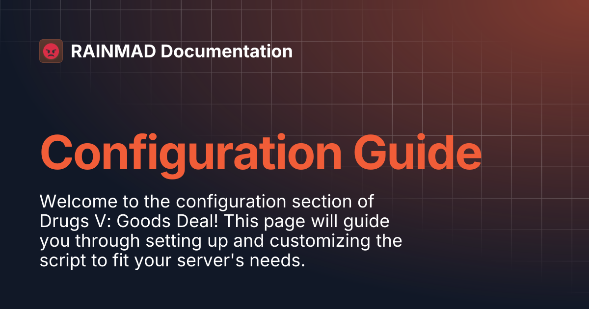 Configuration Guide | RAINMAD Documentation