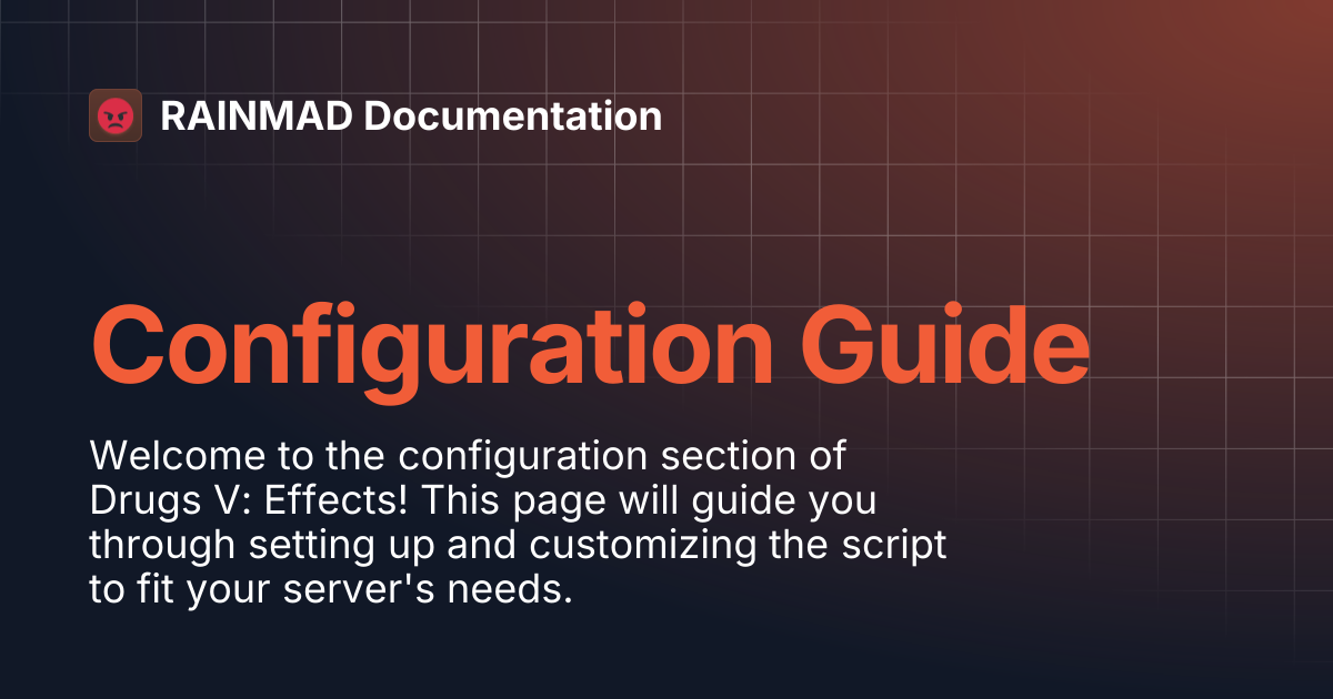 Configuration Guide | RAINMAD Documentation